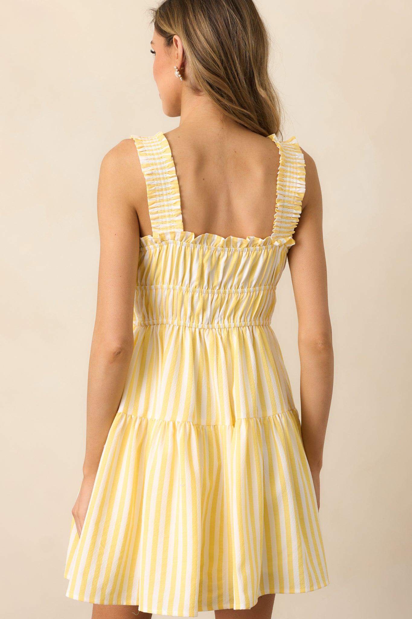 When Life Gives You Lemons Yellow Stripe Mini Dress Product Image