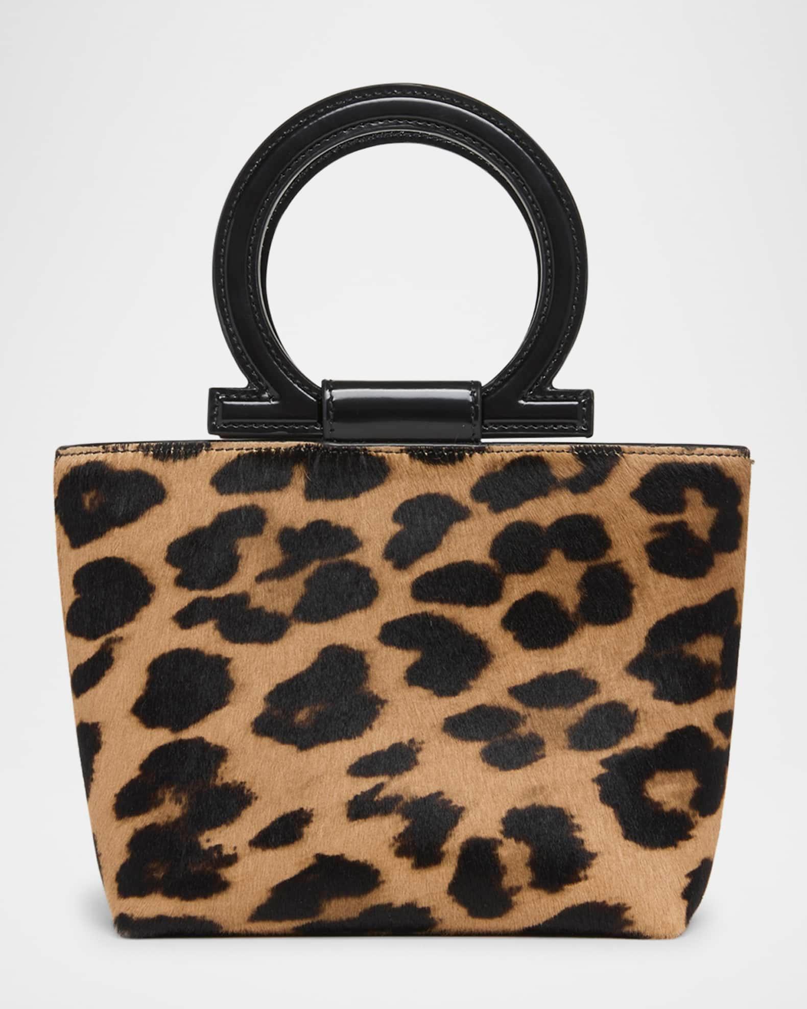 Gancio Leopard Calf Hair Top-Handle Bag Product Image