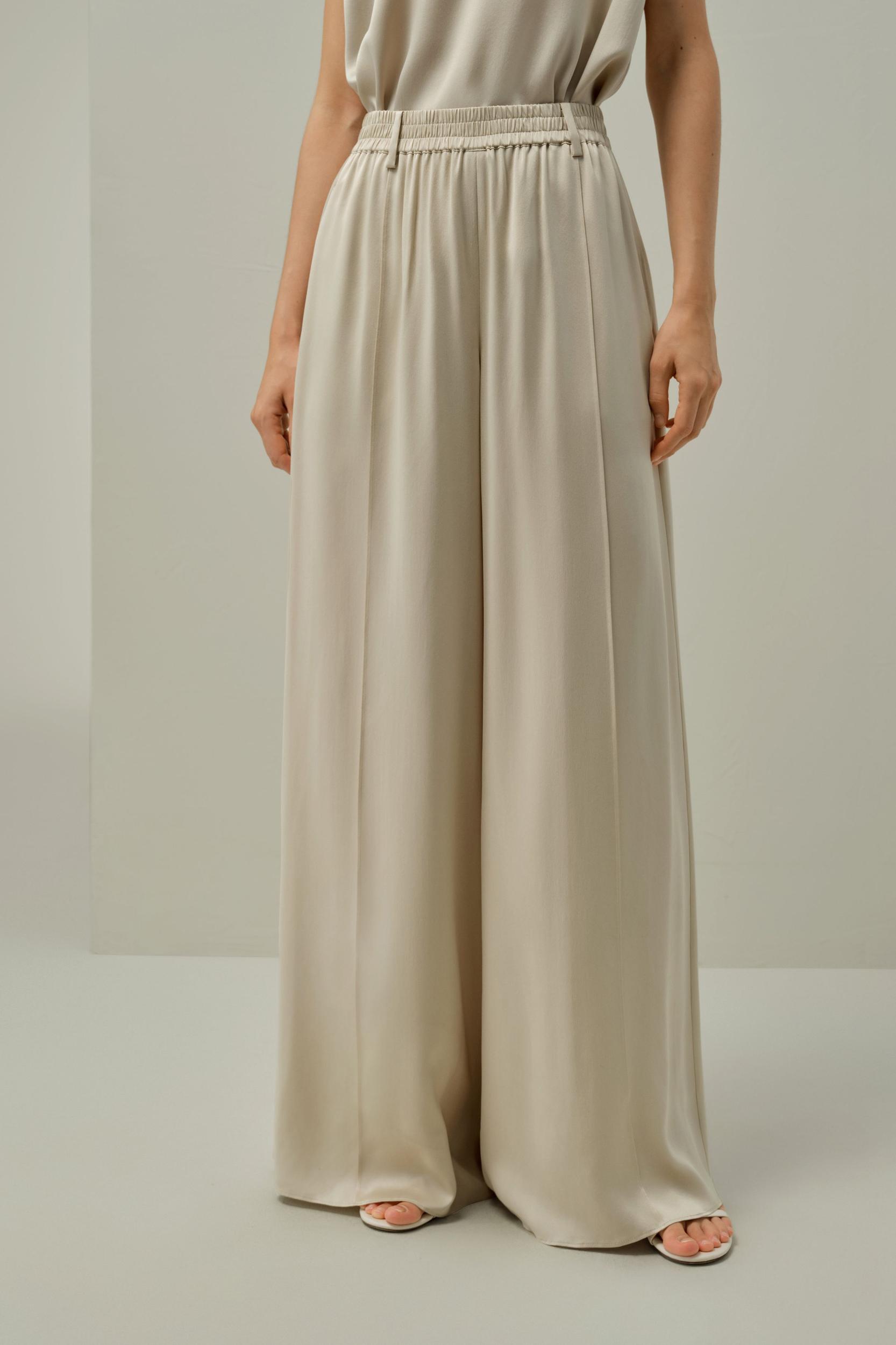 LILYSILK x Melissa Murrell Silk Suede Wide-Leg Pants Product Image