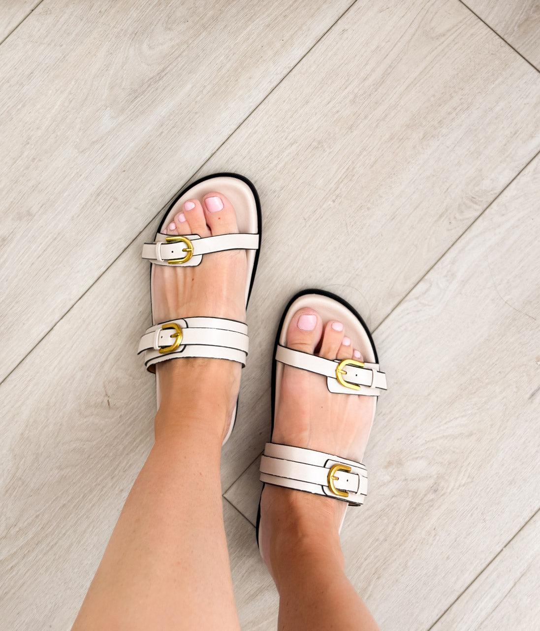 Tess Sandal in Cream Product Image