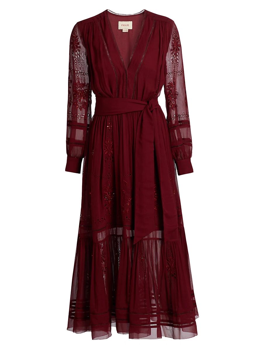 Womens Sierra Silk Tie-Waist Maxi Dress Product Image