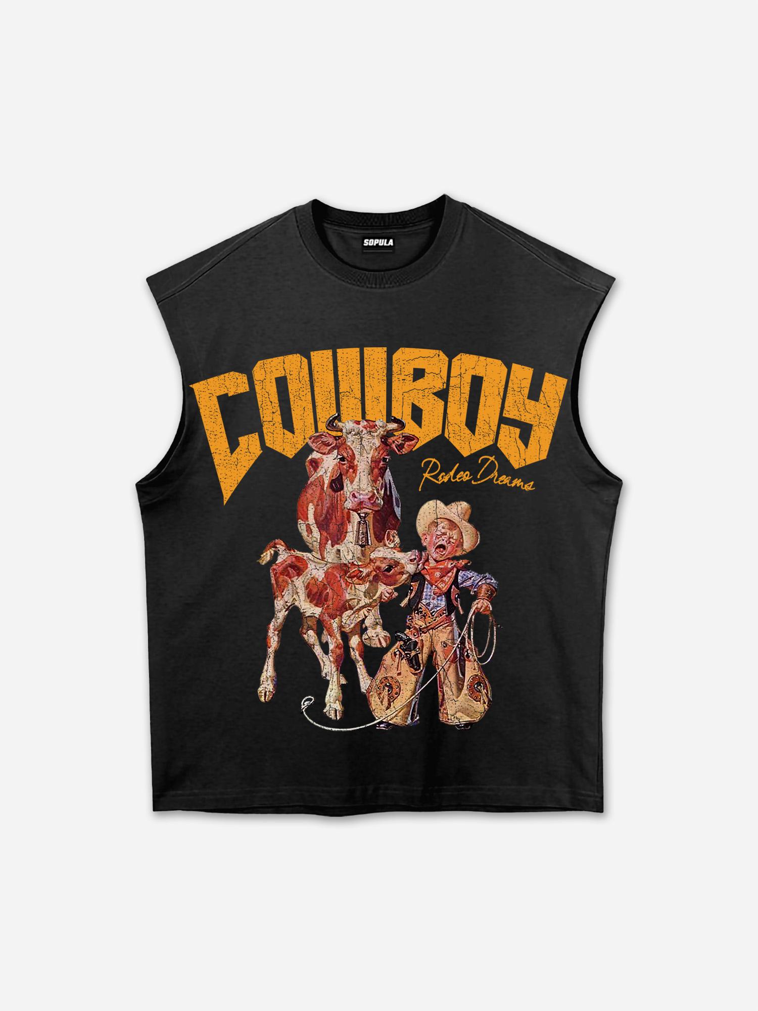 Rodeo Cowboy Fun Graphic Print Tank Top Product Image