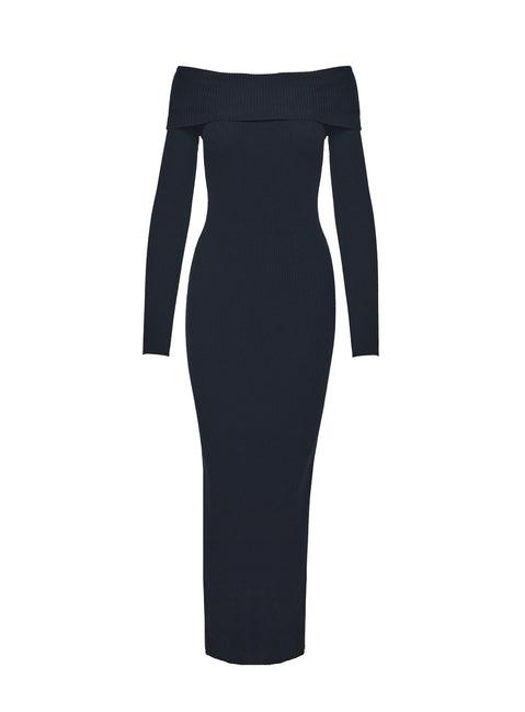 Phylis Off The Shoulder Maxi Dress Black Product Image