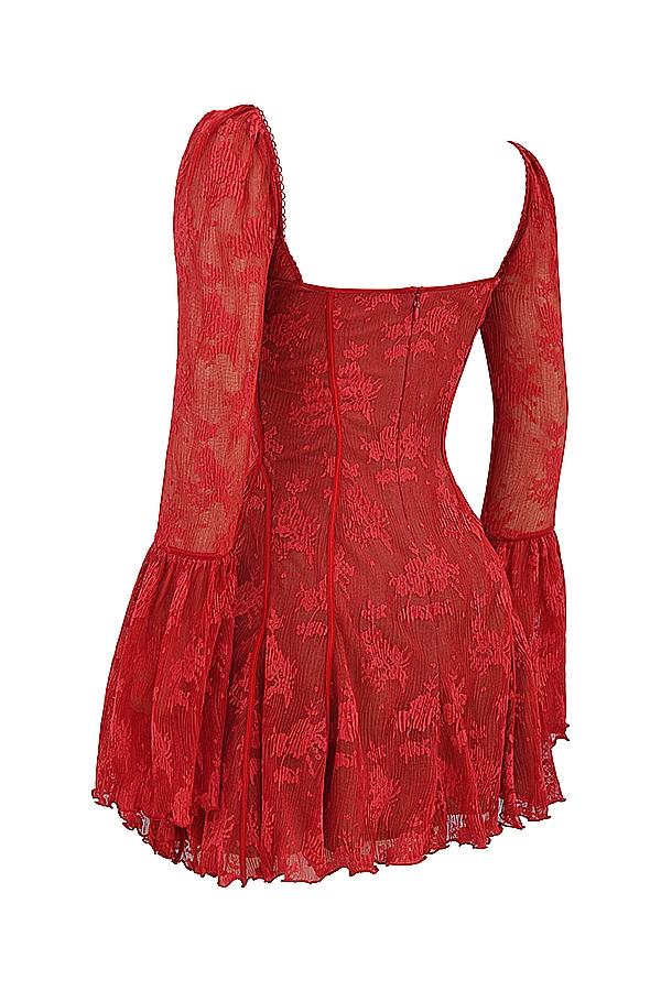 Analissa  scarlet lace corset dress Product Image