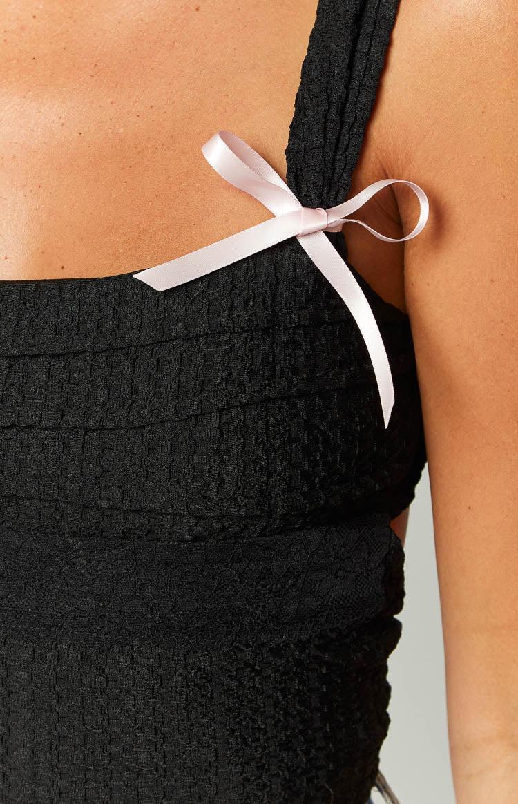 Vida Black Bow Top Girls Product Image