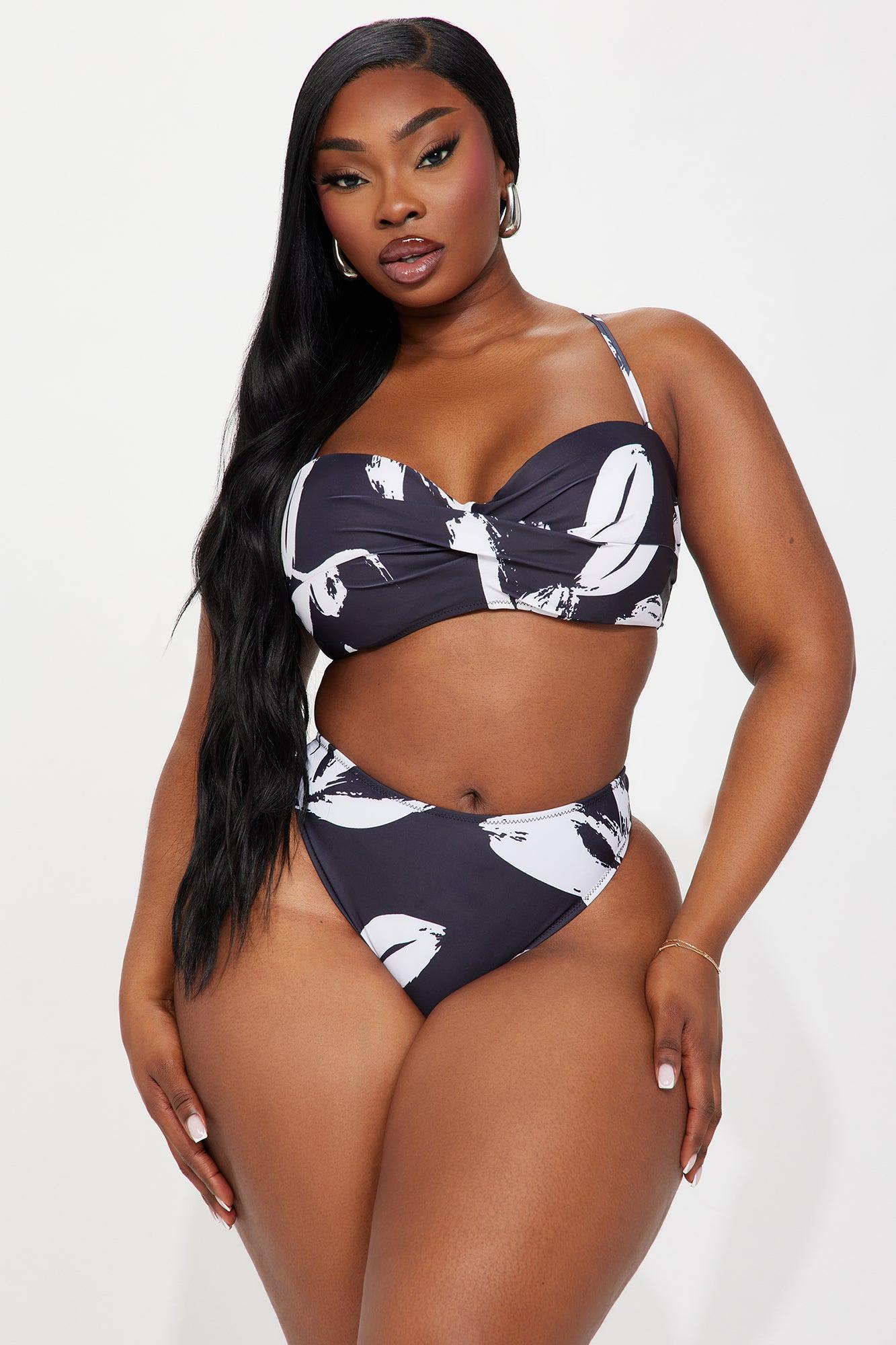 Betty 3 Piece Bikini Set - Black/White Product Image
