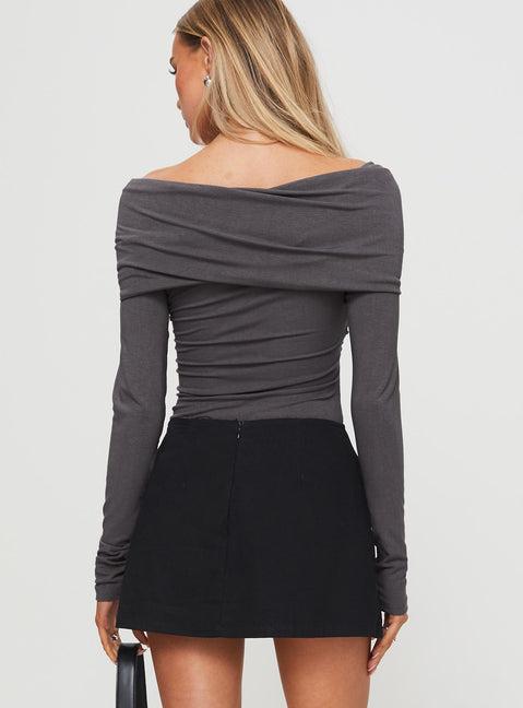 Sundlow Off Shoulder Bodysuit Slate Product Image