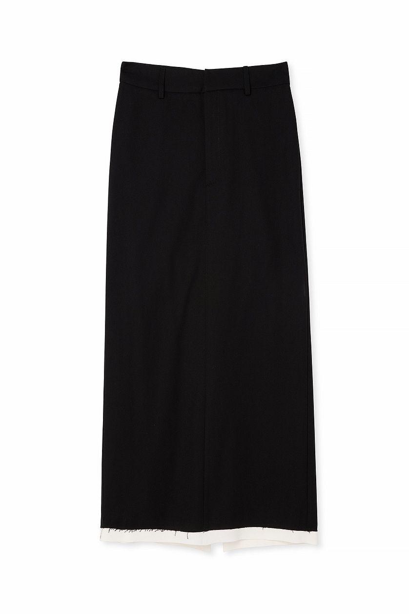 Mid Waist Contrast Detail Midi Skirt Product Image
