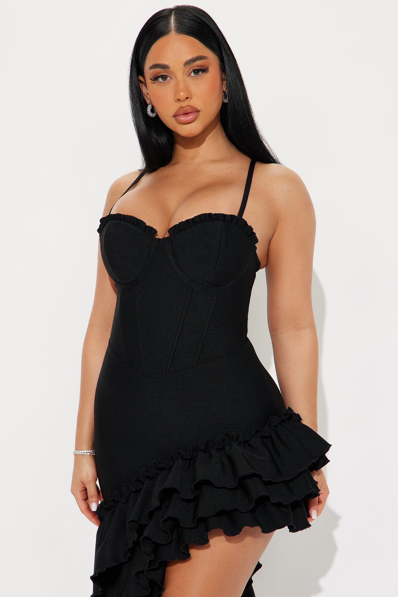 For The Drama Bandage Mini Dress - Black Product Image