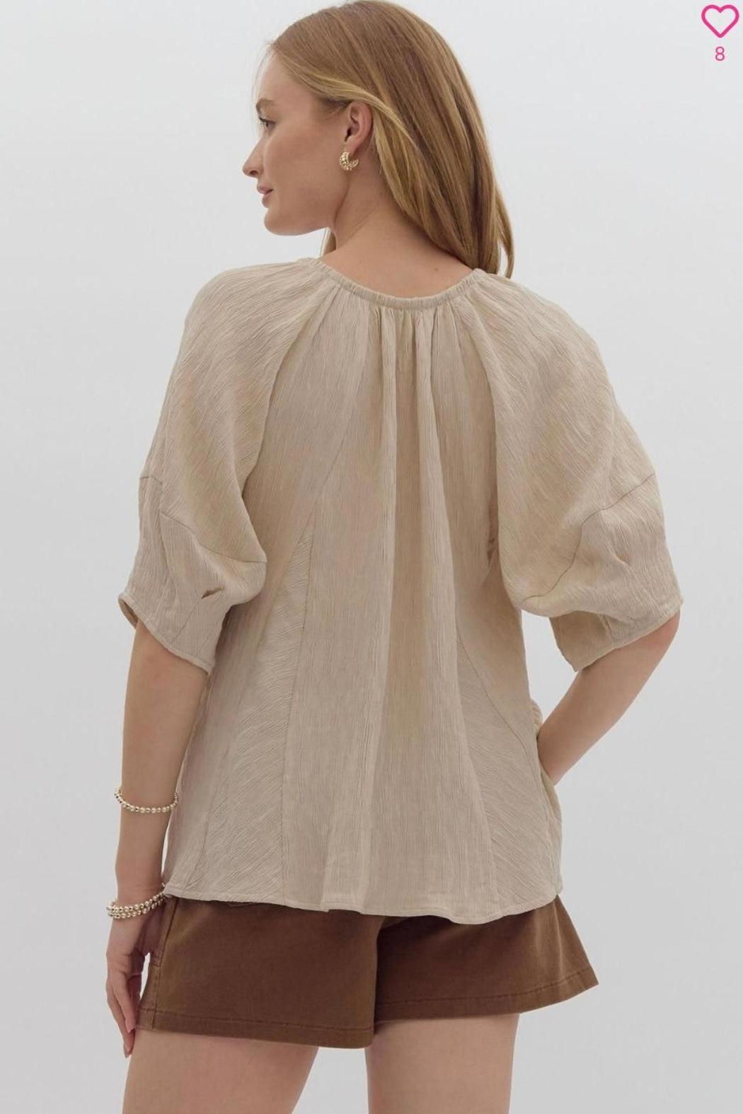 Top, Short Sleeved Textured Product Image