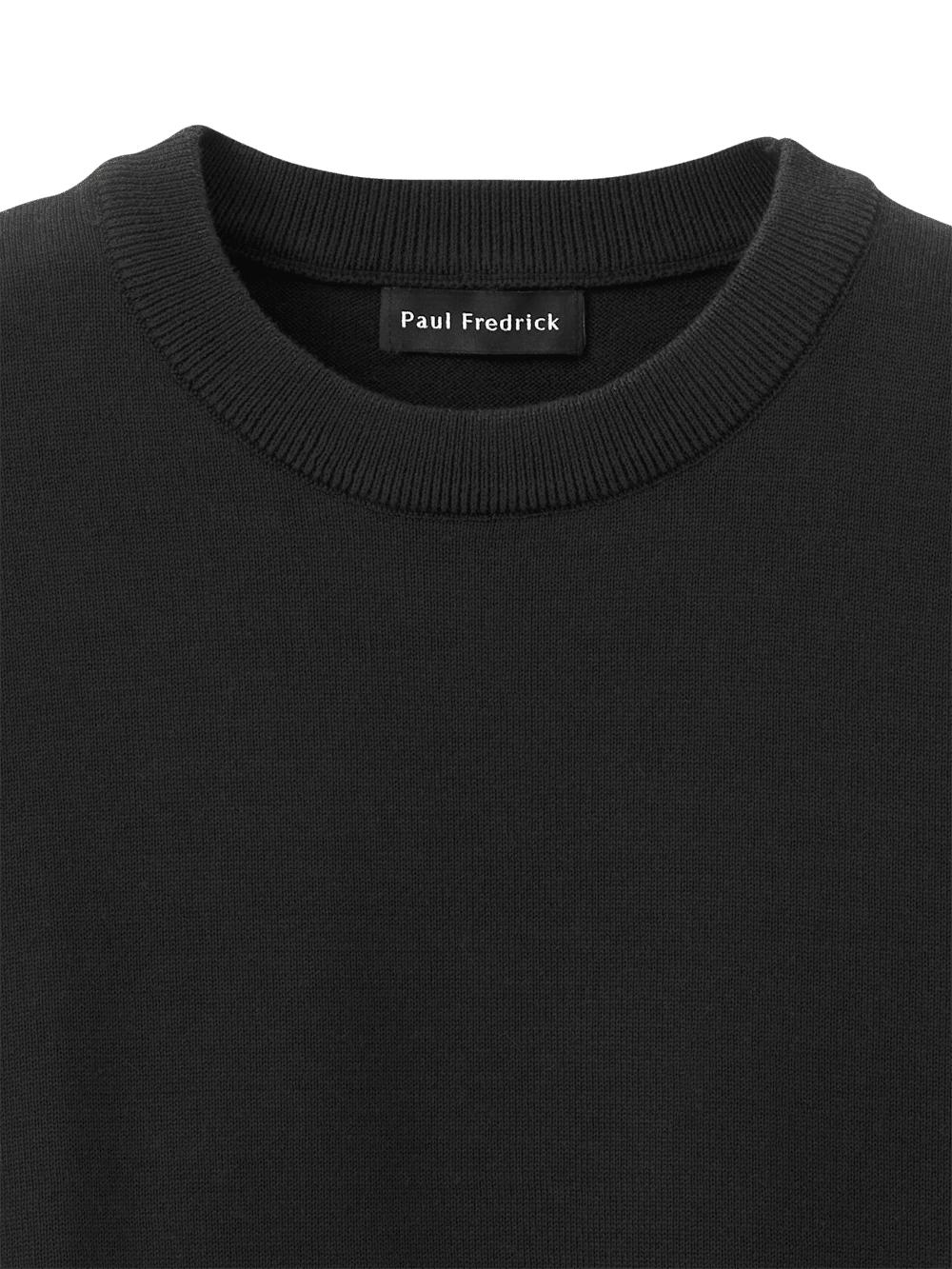Supima Cotton Crew Neck Sweater - Black Product Image