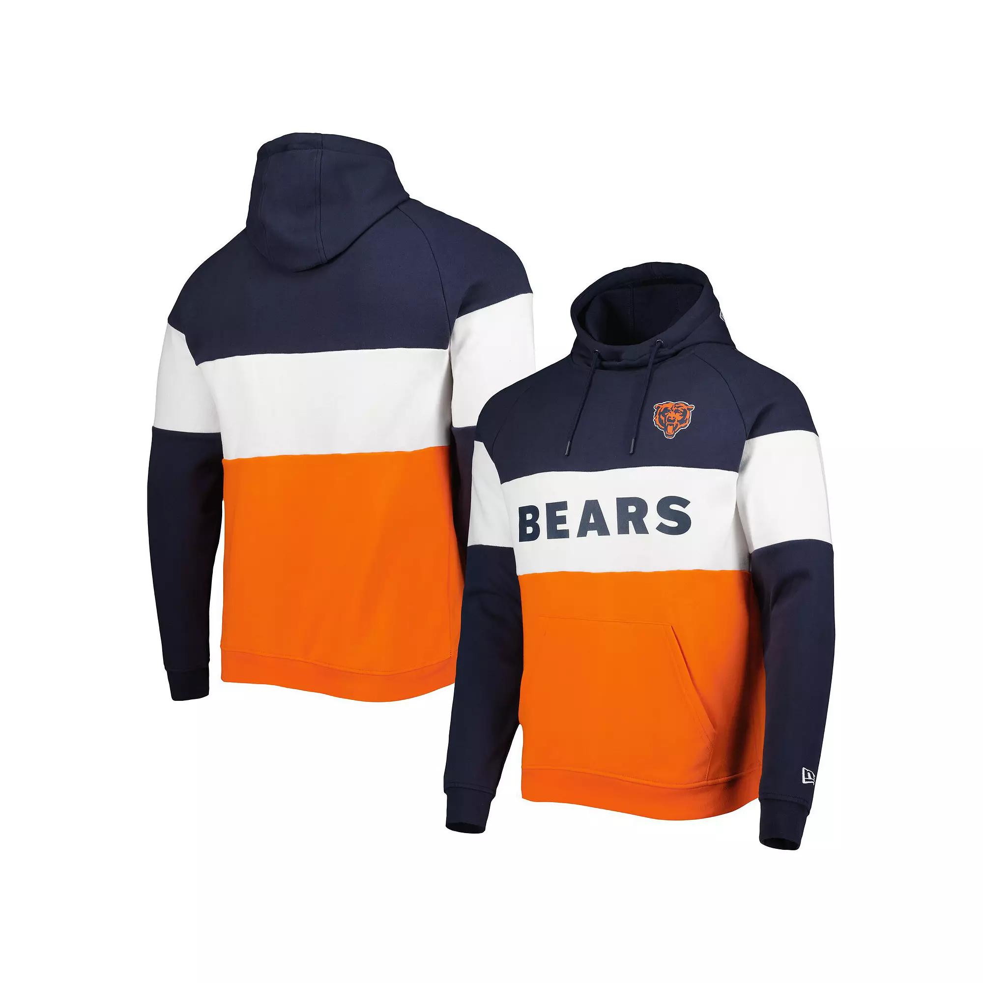 Men's New Era Orange Chicago Bears Colorblock Current Pullover Hoodie,  Product Image