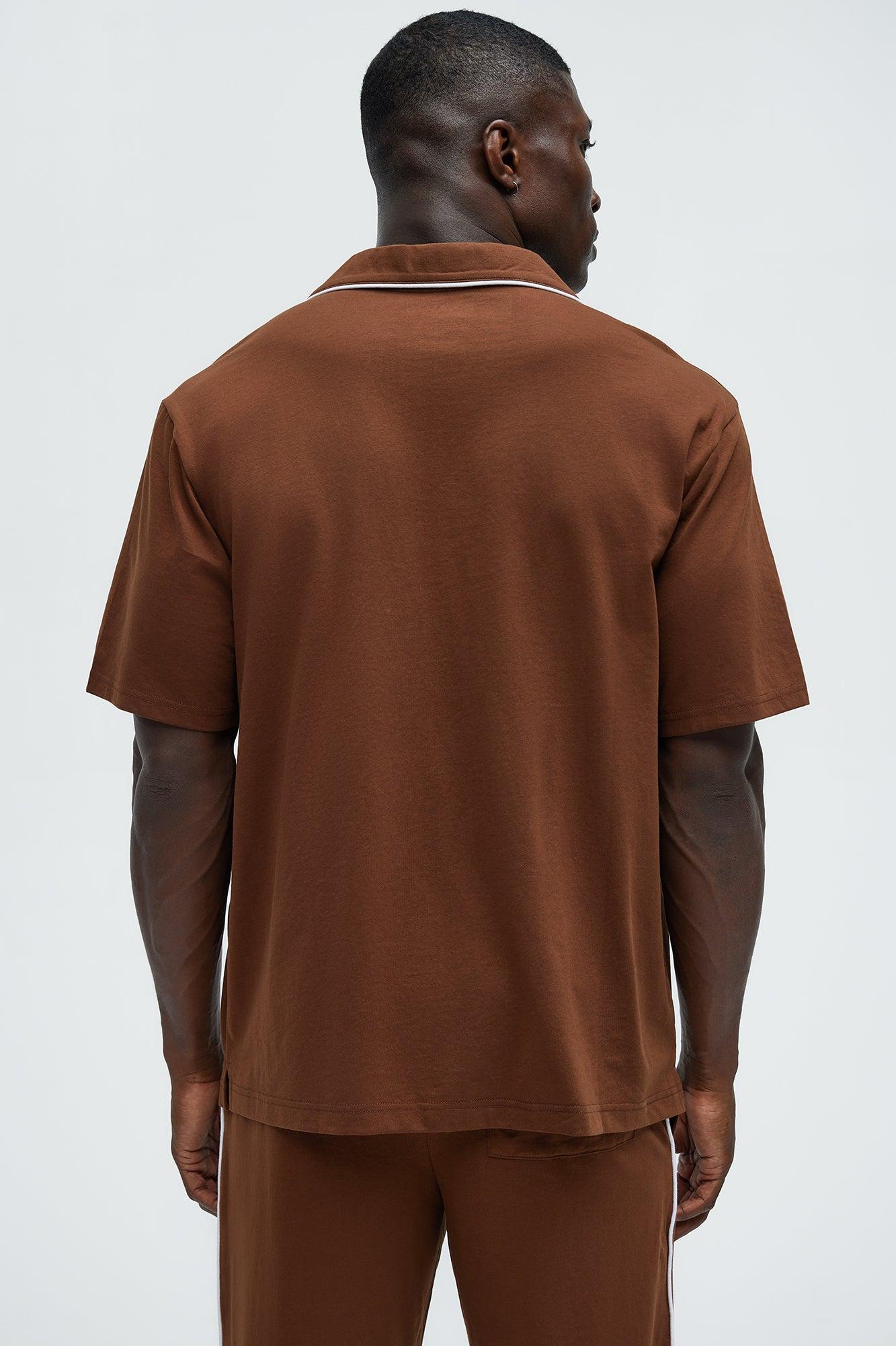 Modern Relaxed Pajama Short Sleeve - Brown Product Image