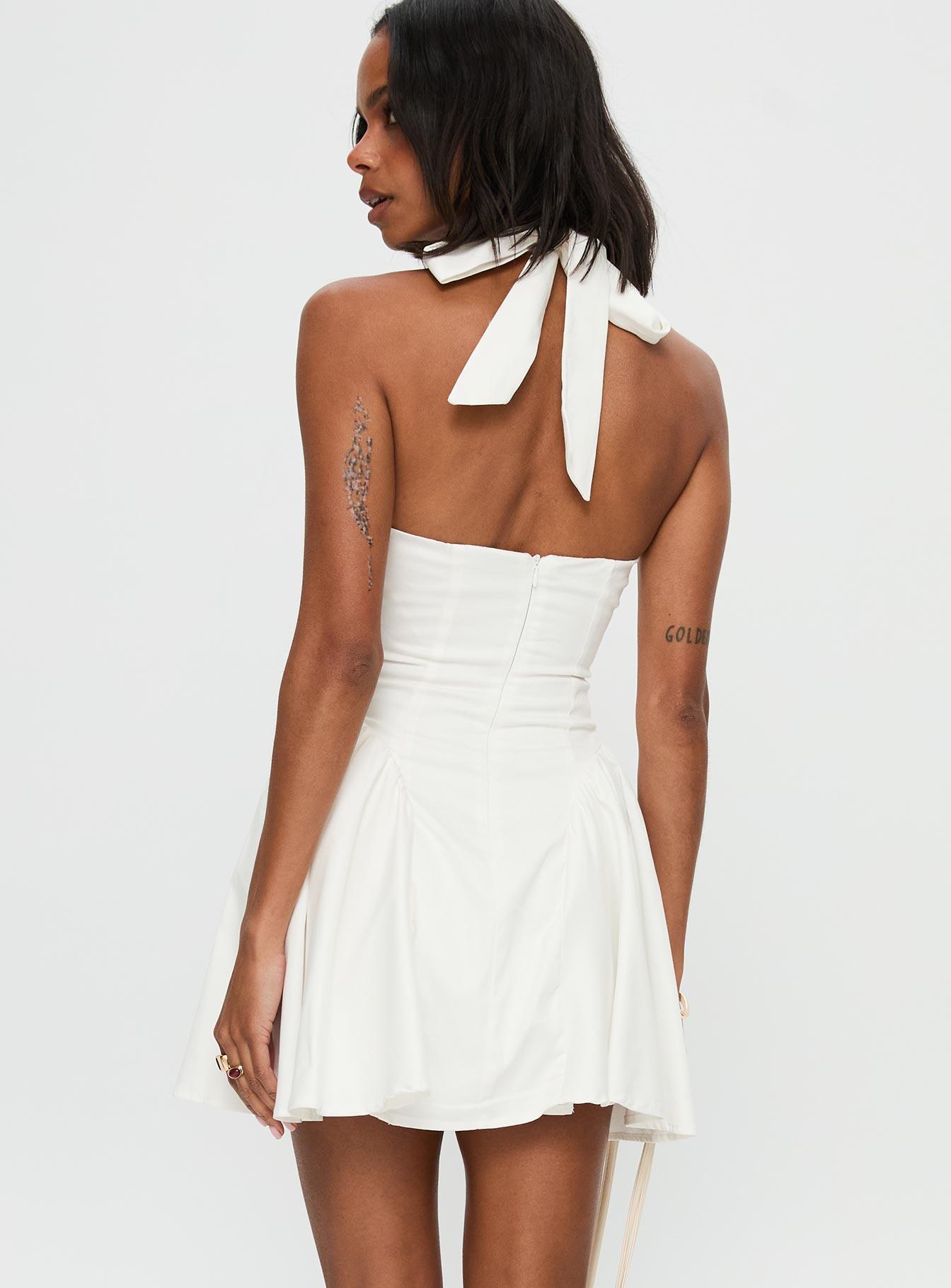 Karisse Halter Mini Dress White Product Image