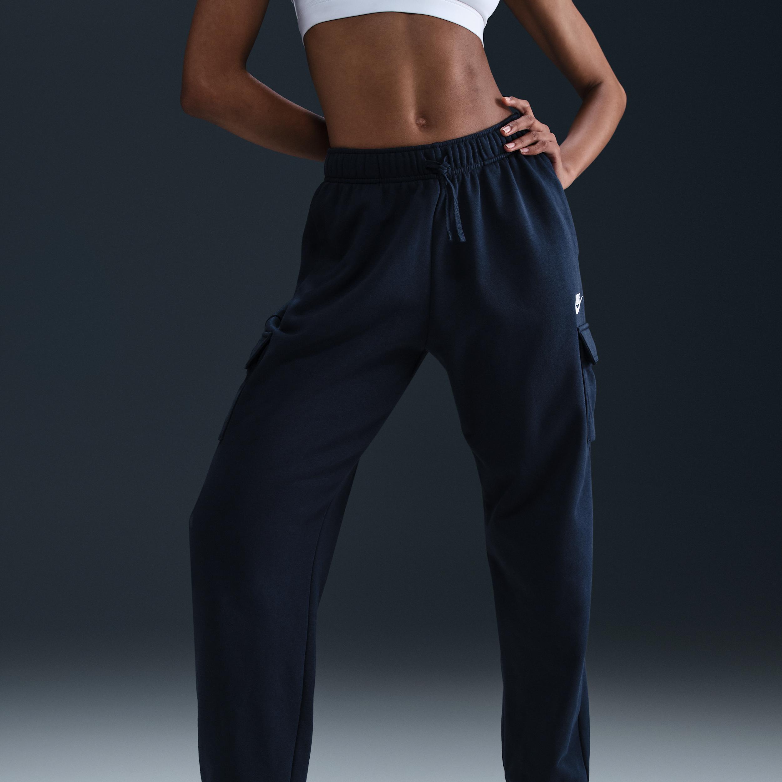 Womens Nike Sportswear Club Fleece Mid-Rise Oversized Cargo Sweatpants Product Image