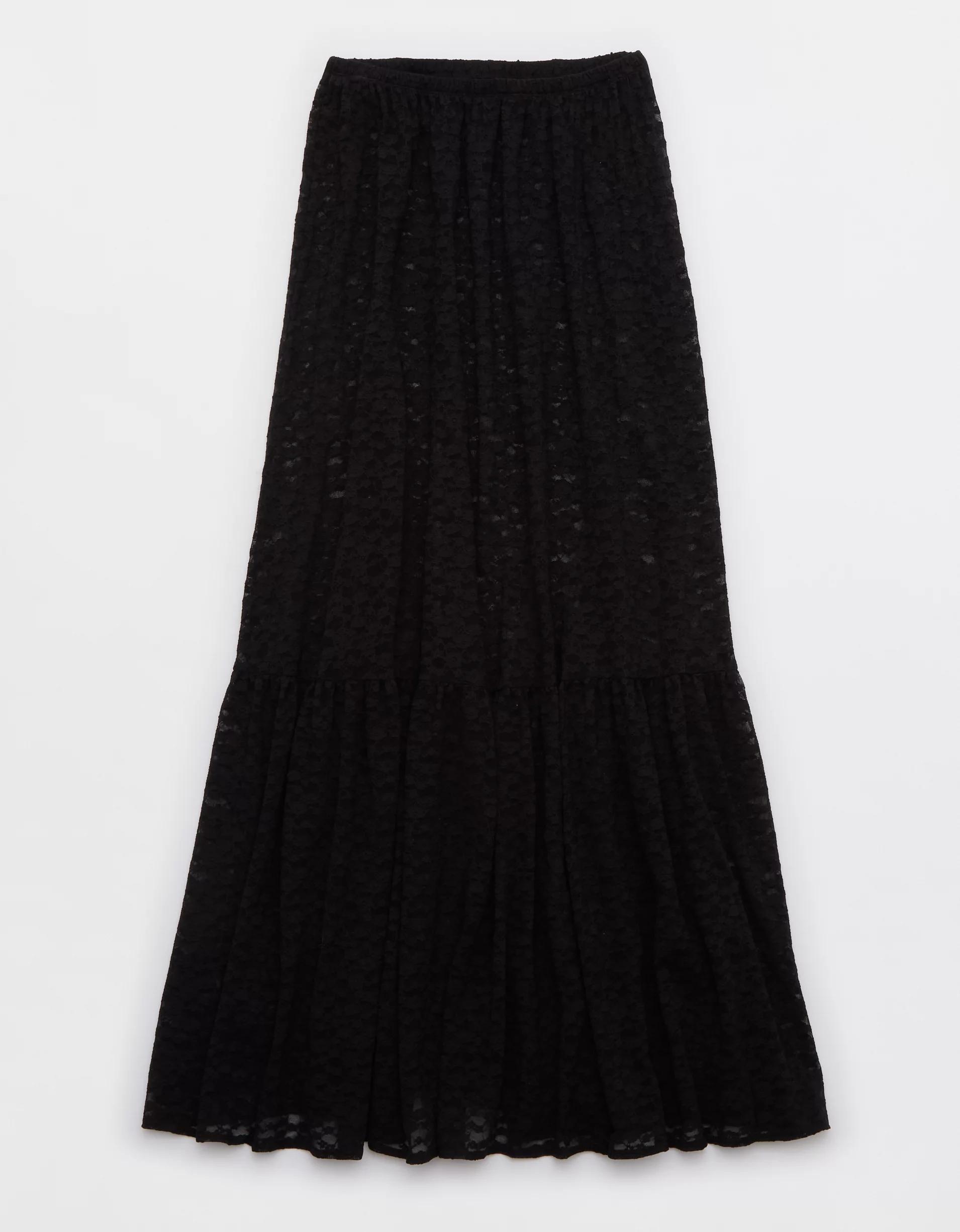 Aerie Tiered Lace Maxi Skirt Product Image