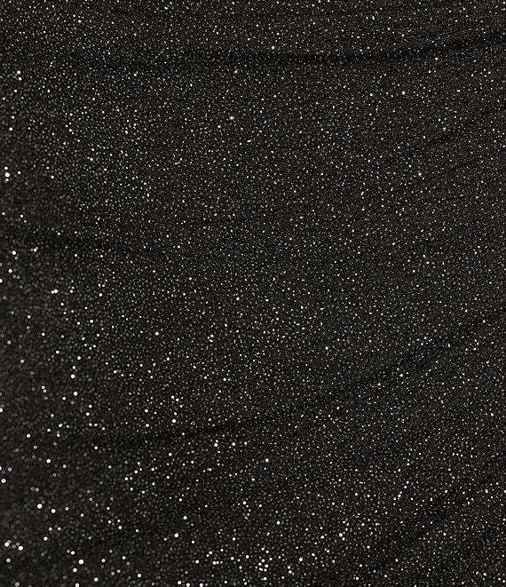 Midnight Doll Spaghetti Strap Glitter Knit Rhinestone Bodycon Dress Product Image