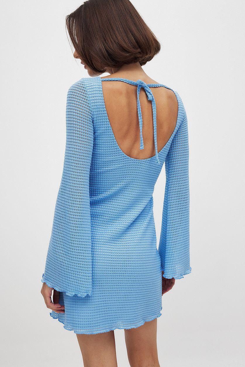 Open Back Mini Dress Blue Product Image
