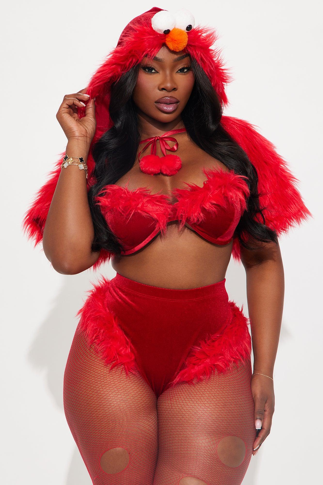 Curious Cutie 4 Piece Costume Set - Red/combo Female Product Image