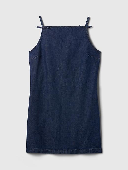 Square-Neck Denim Mini Dress Product Image