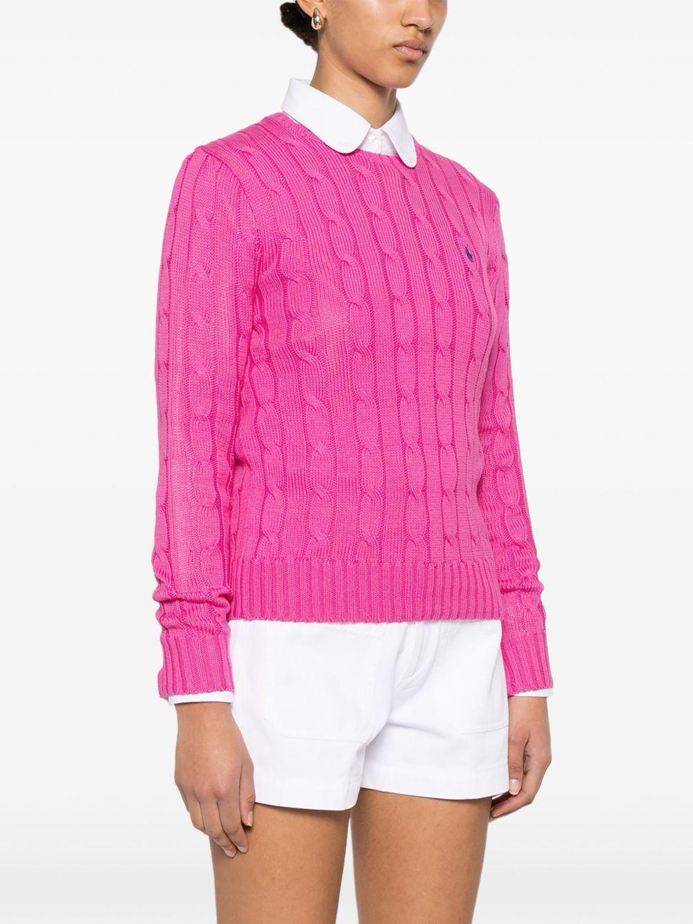 crew-neck cable-knit sweater Product Image