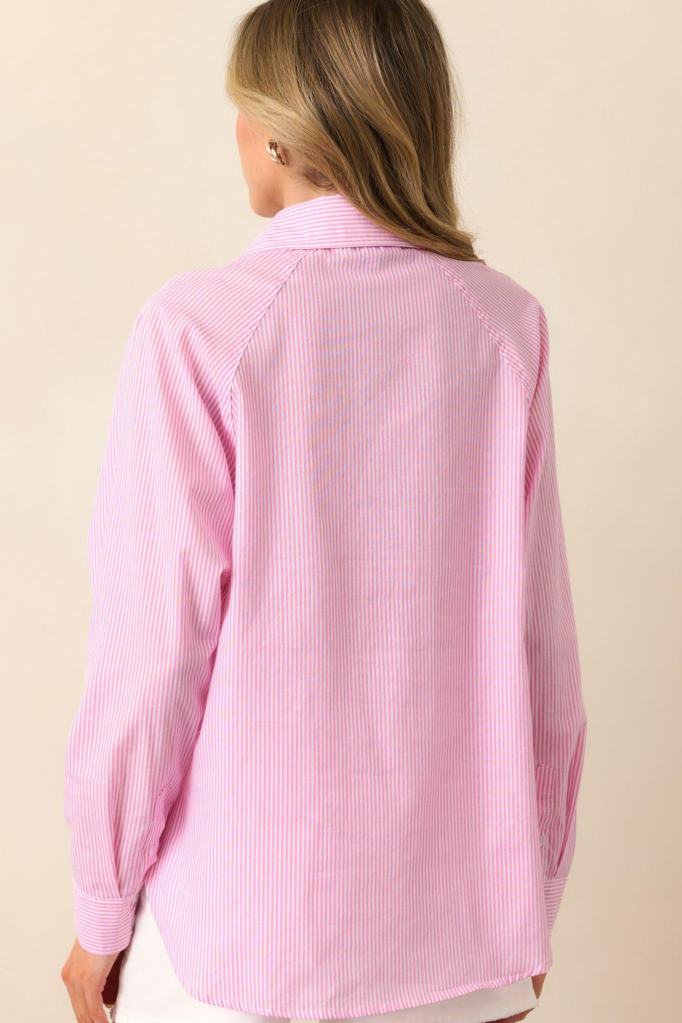 Sutton Peony Pink Stripe Cotton Top Product Image
