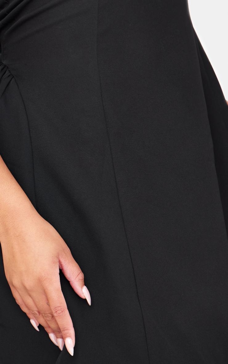 Black Hip Pleated Shift Dress Product Image