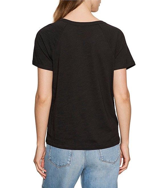 Sanctuary Cotton Slub Jersey Notch Neck Short Sleeve Tee Product Image