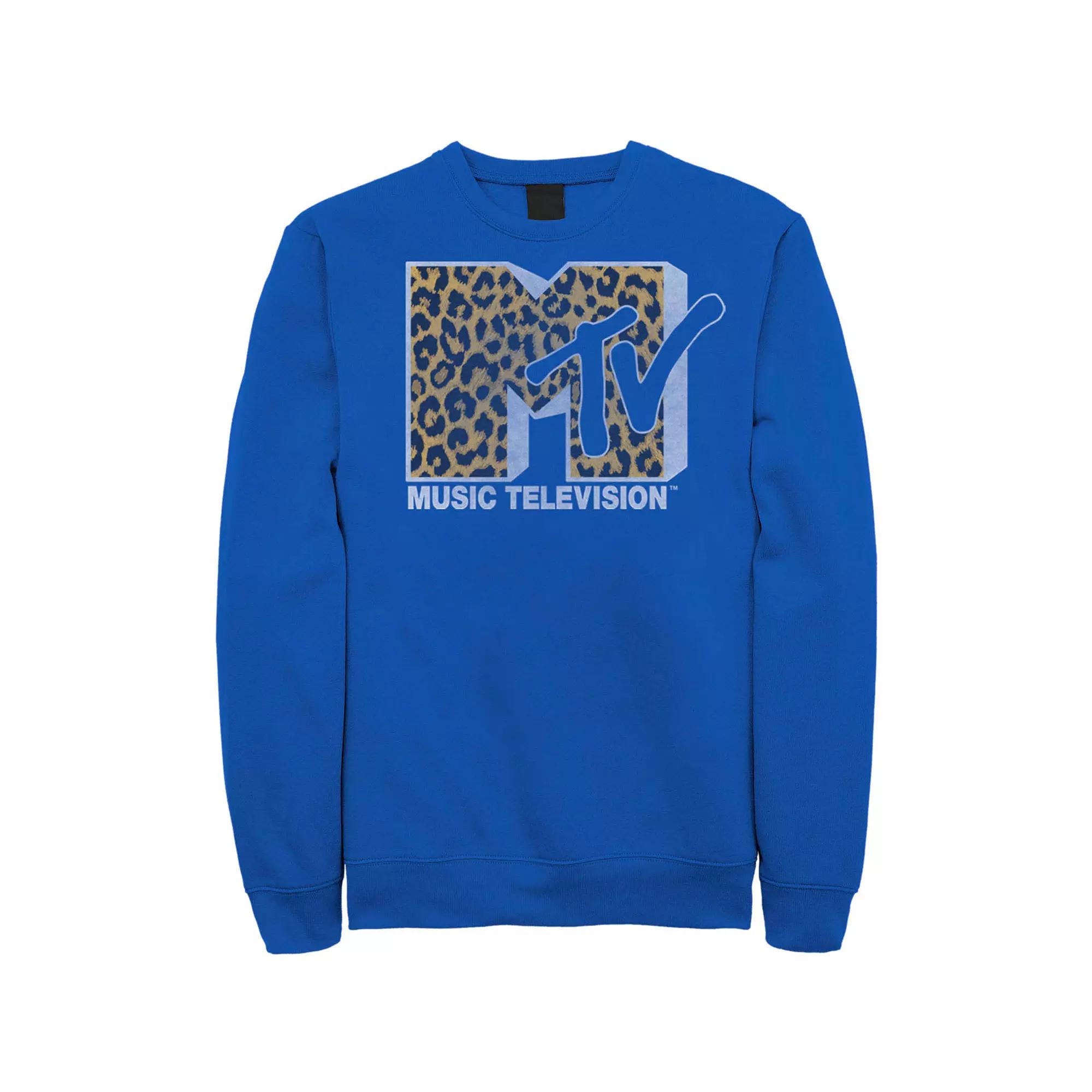 Men's MTV Logo Cheetah Print Sweatshirt,  Product Image