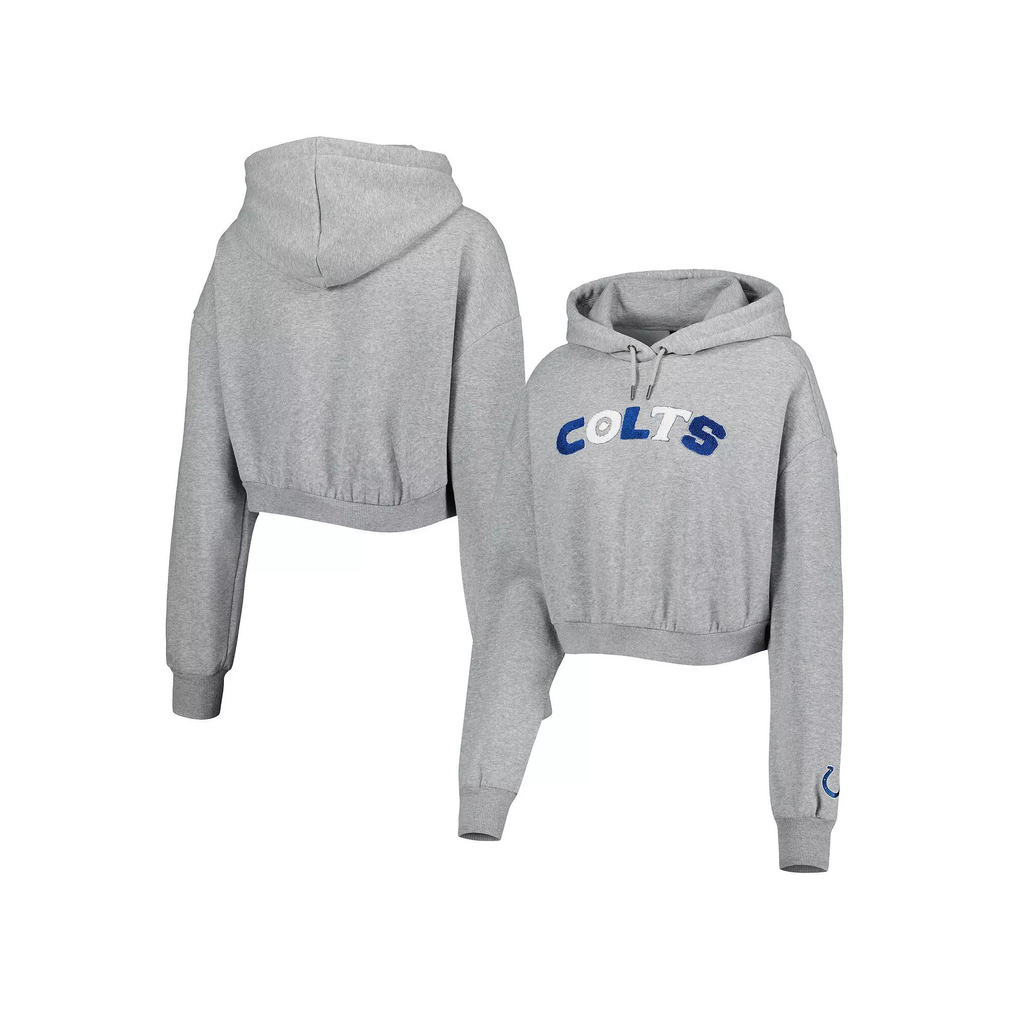 Women's The Wild Collective Gray Indianapolis Colts Cropped Pullover Hoodie,  Product Image