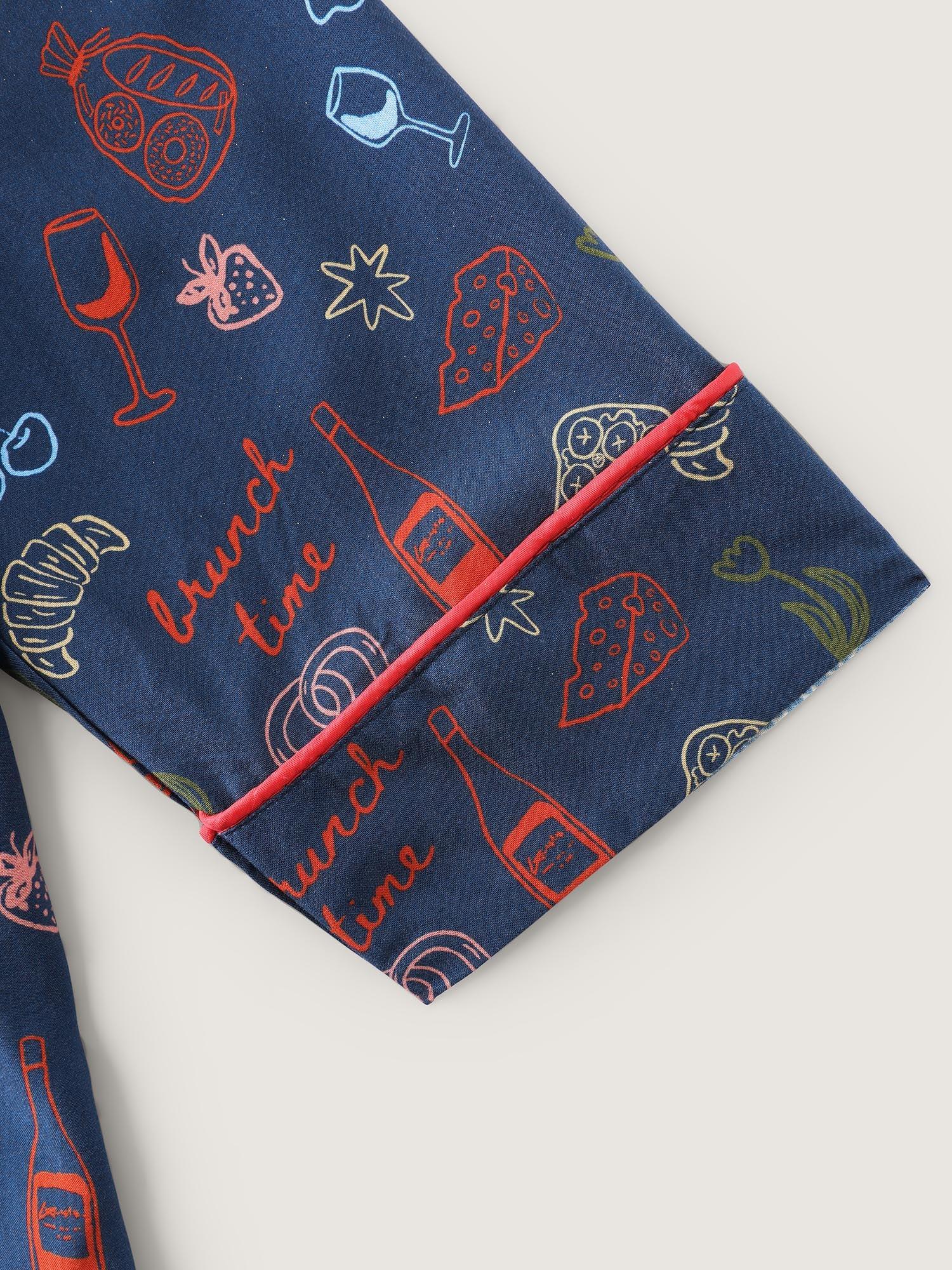 Floral Print Color Contrast Sleep Top Female Product Image