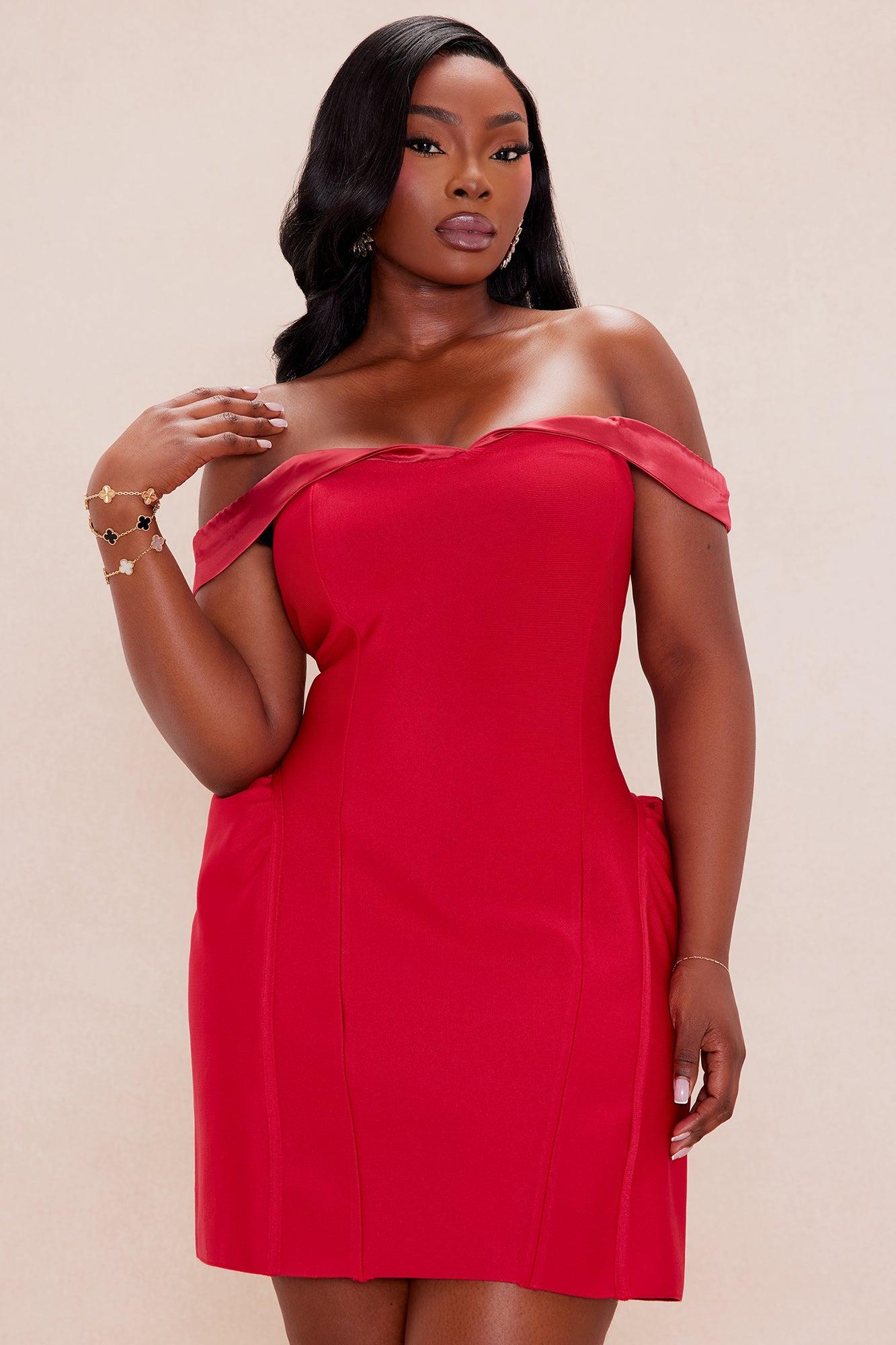 Maribella Bandage Mini Dress - Red Product Image