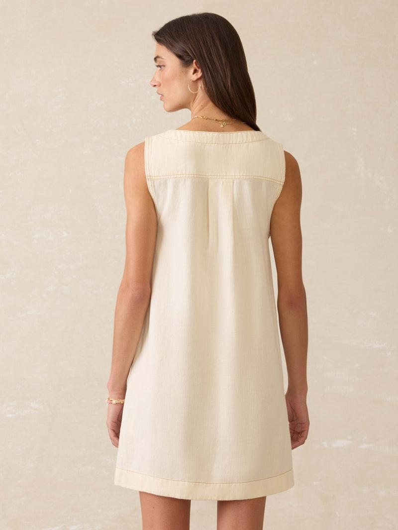 Linen Denim Malibu Mini Dress - Whitecliff Wash Product Image