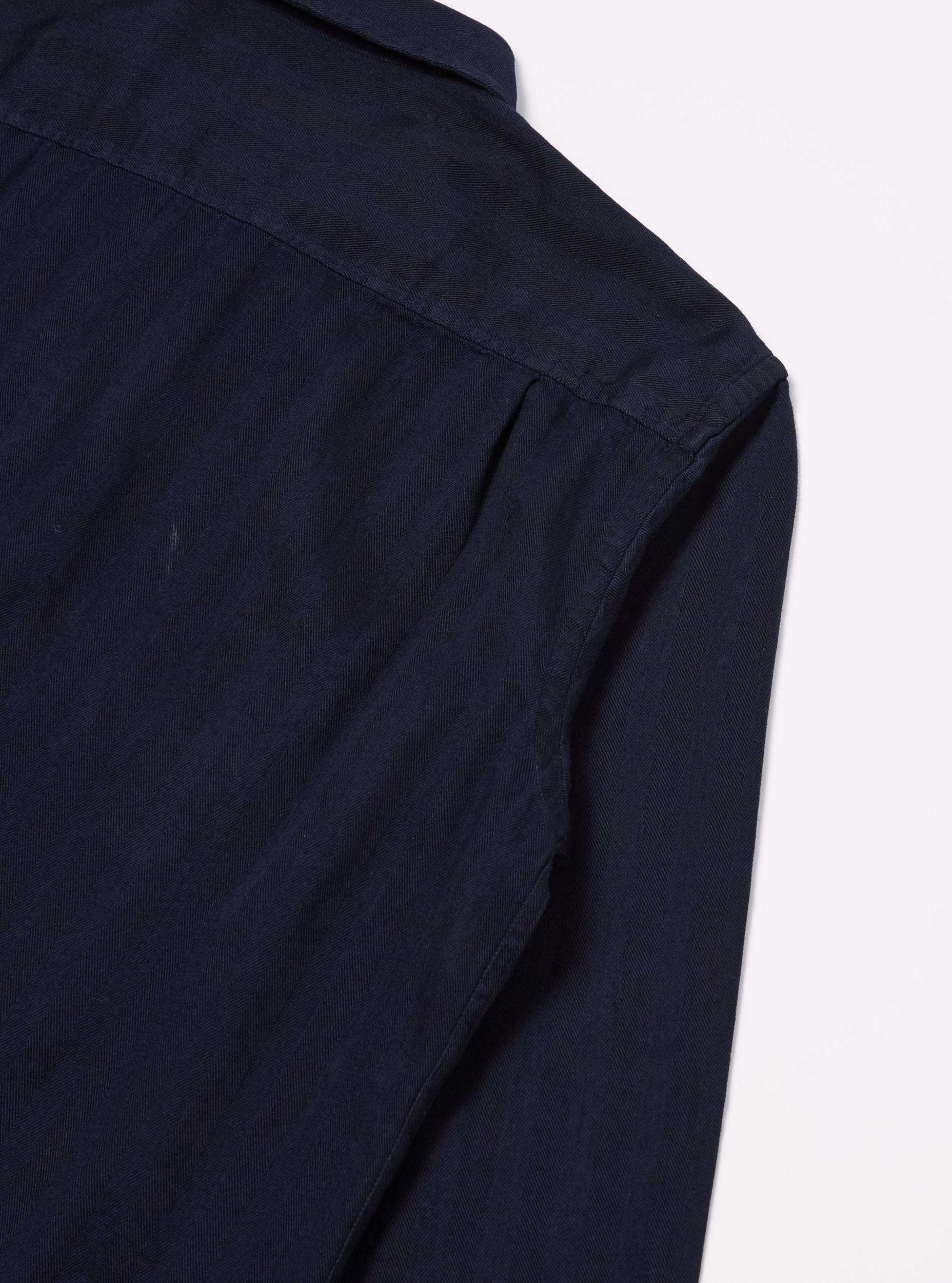 Indigo Herringbone Denim L/S Utility Shirt Product Image