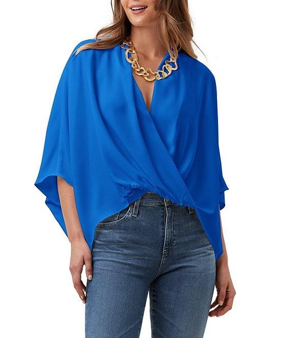 Trina Turk Concourse Surplice V-Neck Short Sleeve Oversized Top Product Image