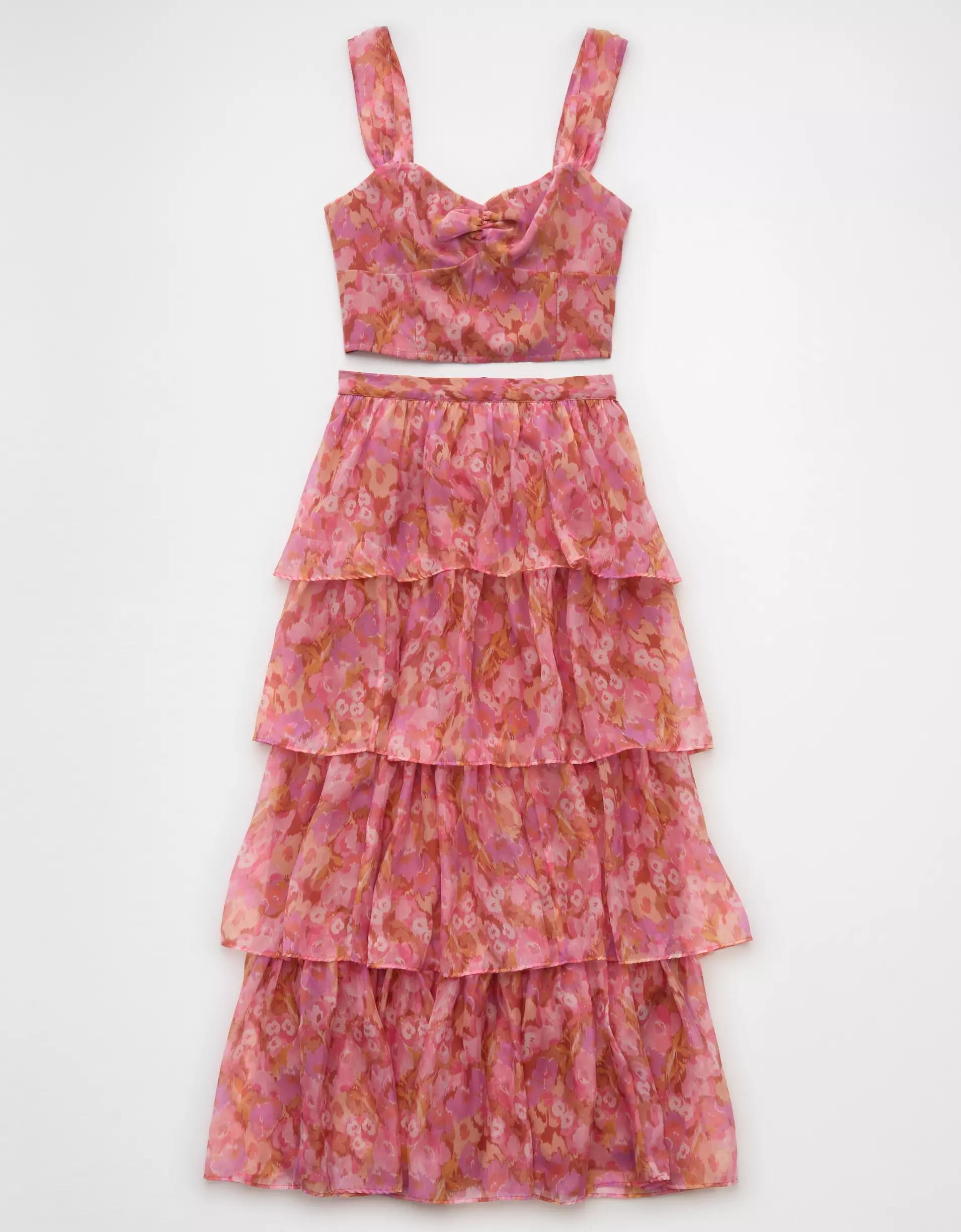 AE Floral Organza Maxi Skirt Set Product Image