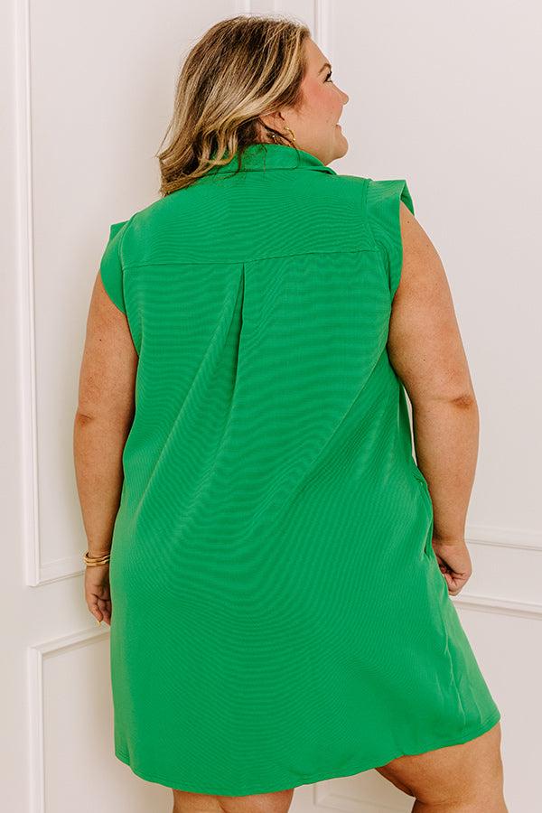 Coastal Dreamer Mini Dress in Kelly Green Curves Product Image