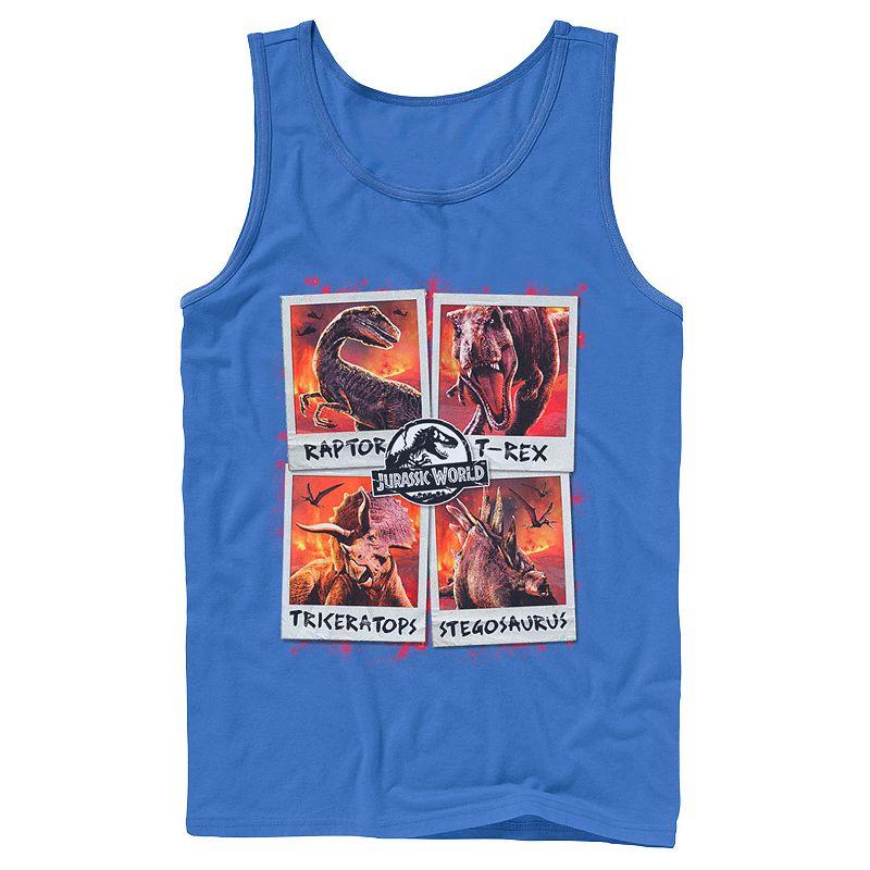Men's Jurassic World Two Dino Vacation Polaroids Tank Top,  Product Image