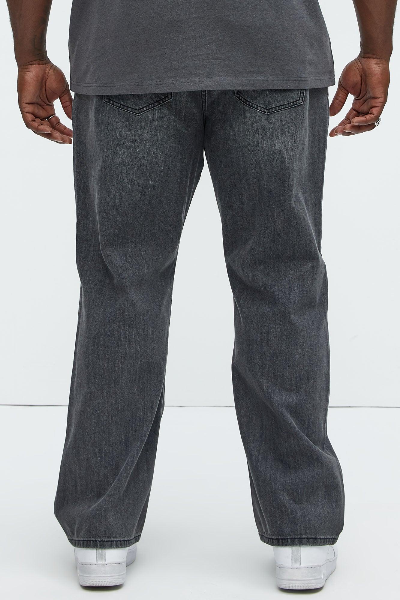 Phoenix Pleated Straight Jeans - Grey Product Image