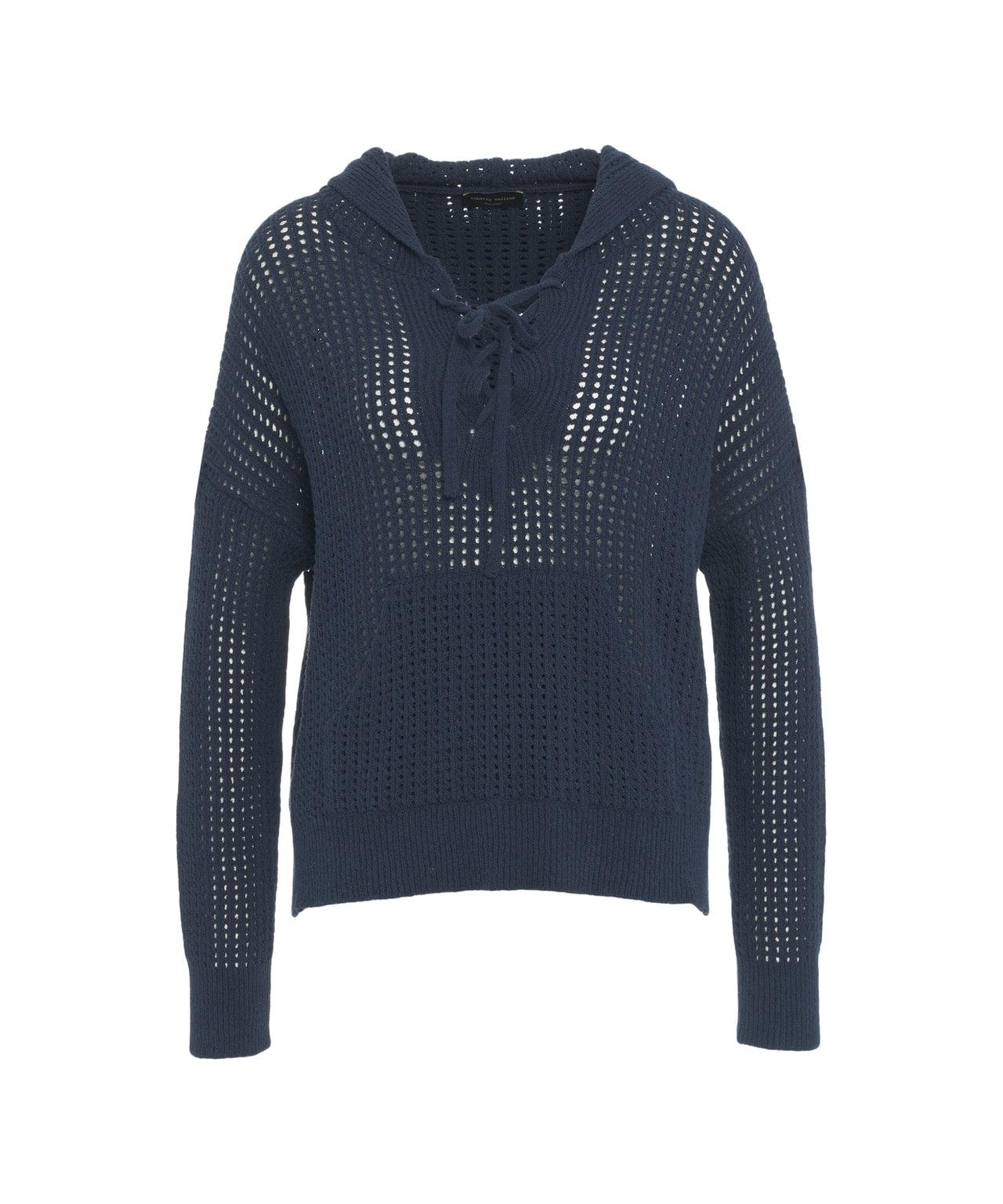 Crochet knit hoodie Product Image