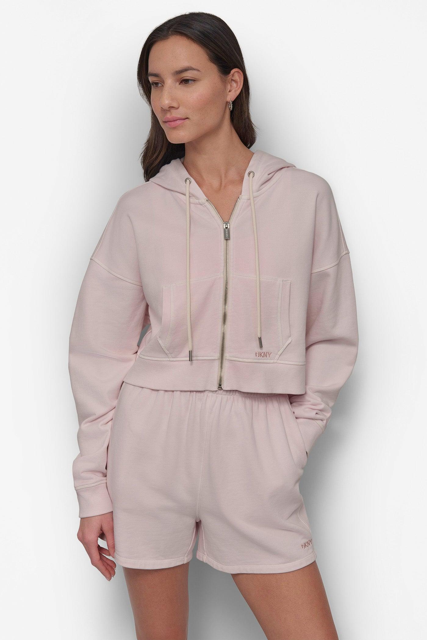 RIB PANELED ZIP UP HOODIE Product Image