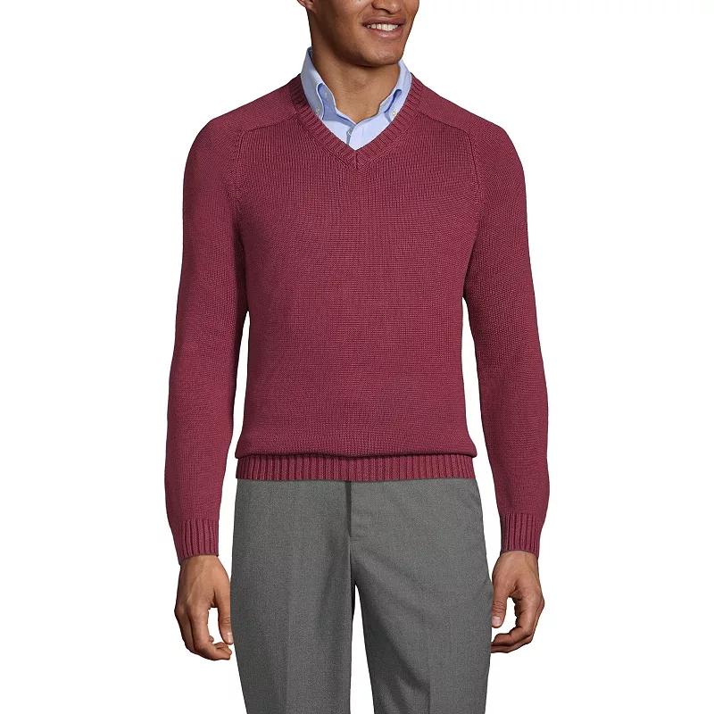 Mens' Lands' End School Uniform V-Neck Sweater, Men's,  Product Image