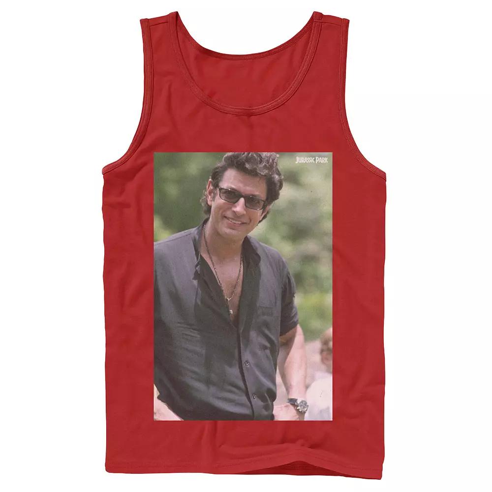 Men's Jurassic Park Jeff Goldblum Smile Poster Style Tank Top,  Product Image