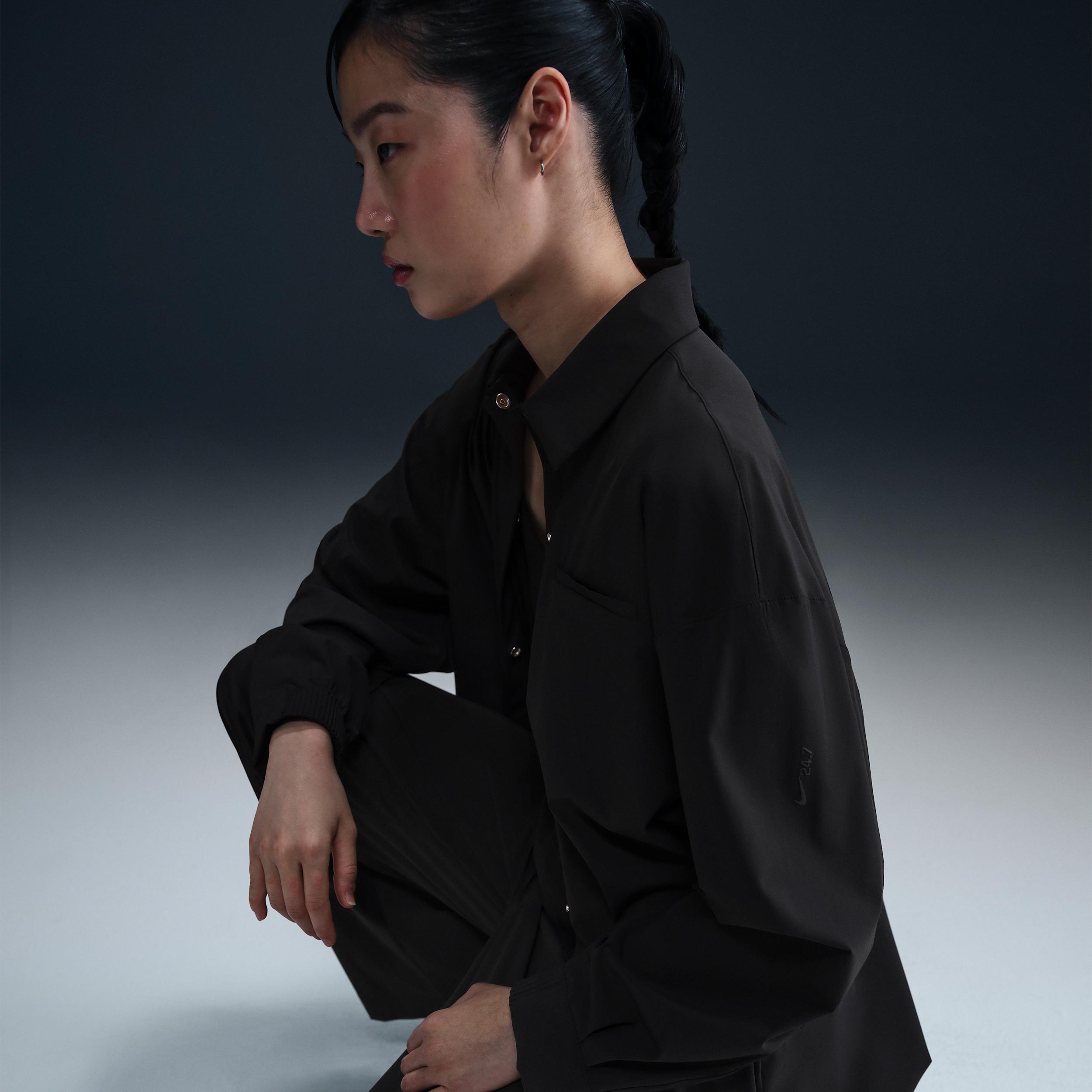 Nike Womens 24.7 PerfectStretch Dri-FIT Oversized Long-Sleeve Shirt | HM8385-455 Product Image