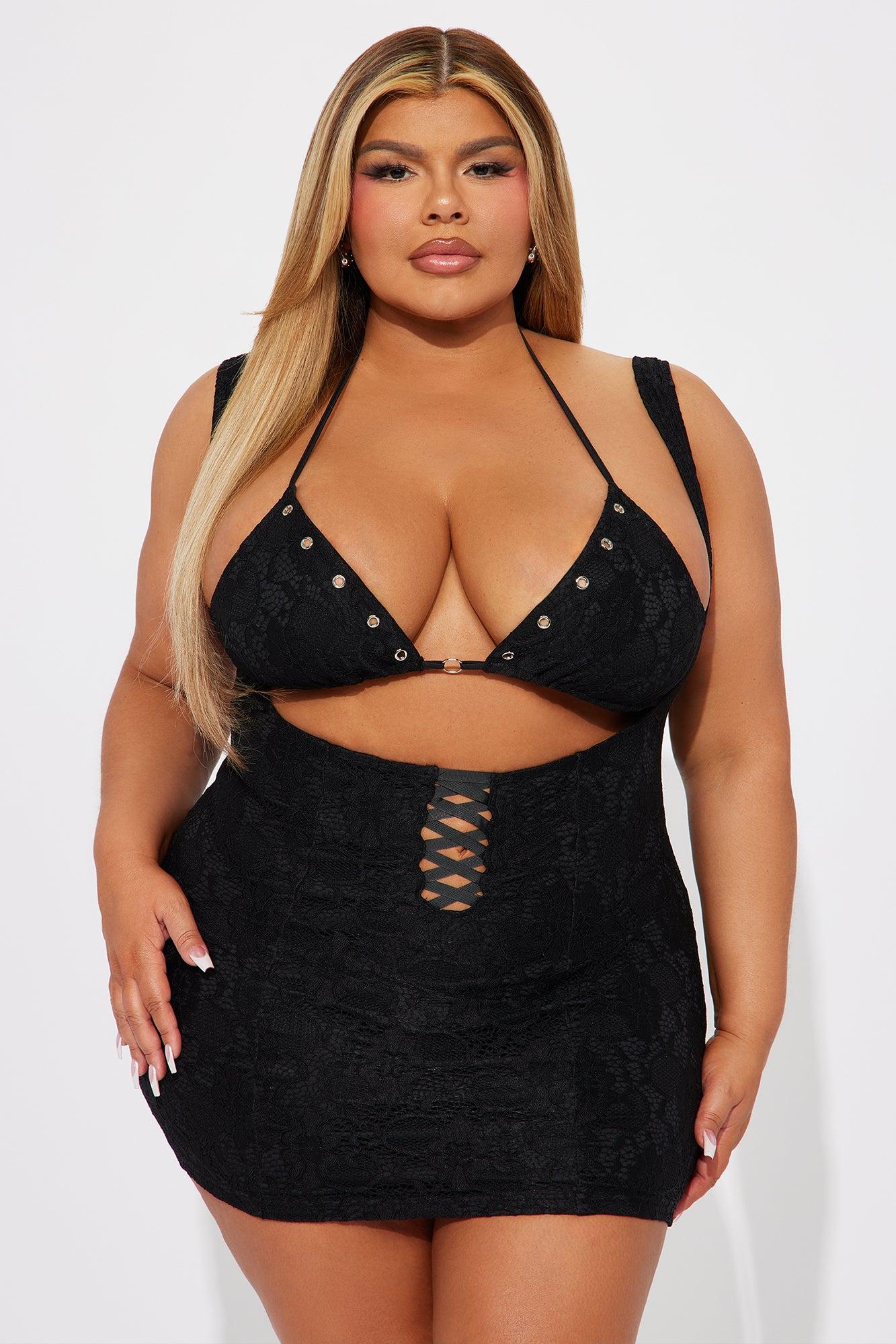 Brielle Lace Micro Mini Dress - Black Product Image