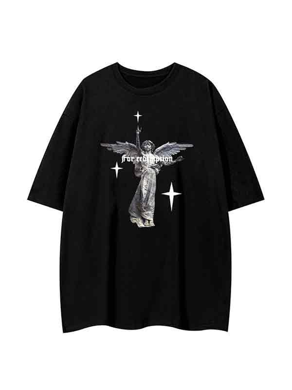 Men's Vintage Angel Print Short Sleeve Tee Product Image