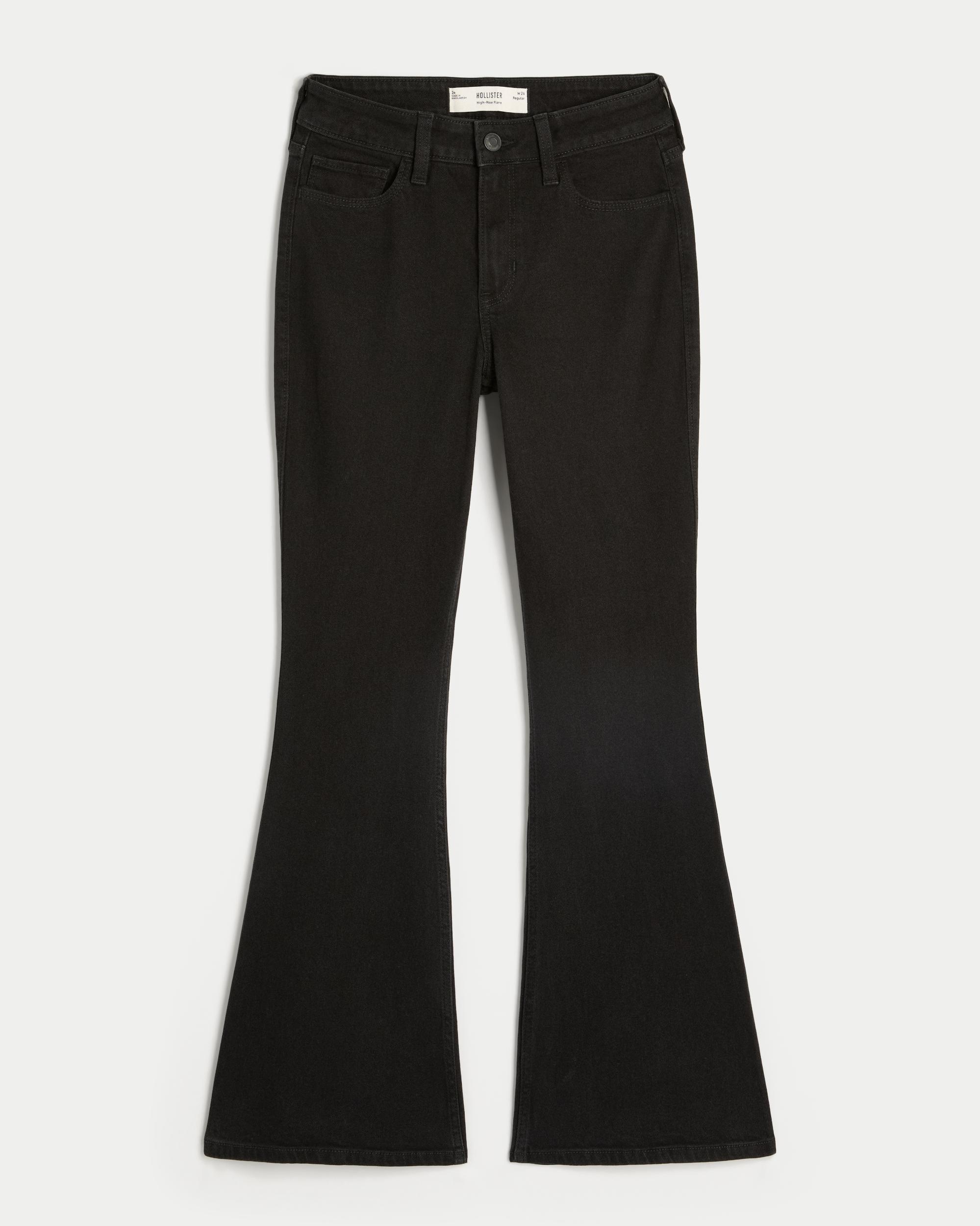 High-Rise Black Flare Jeans Product Image