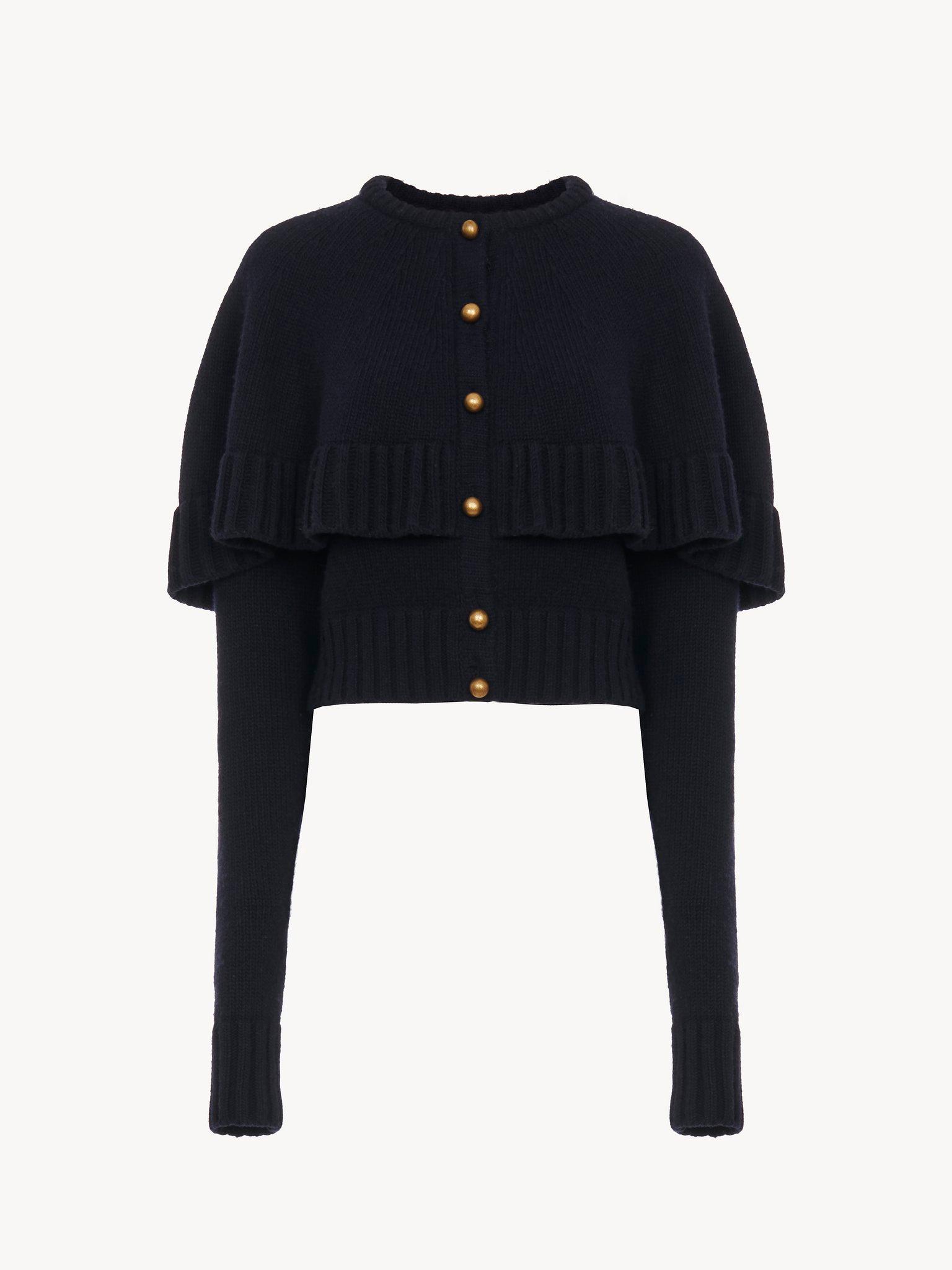 Cape cardigan in wool & cashmere Product Image