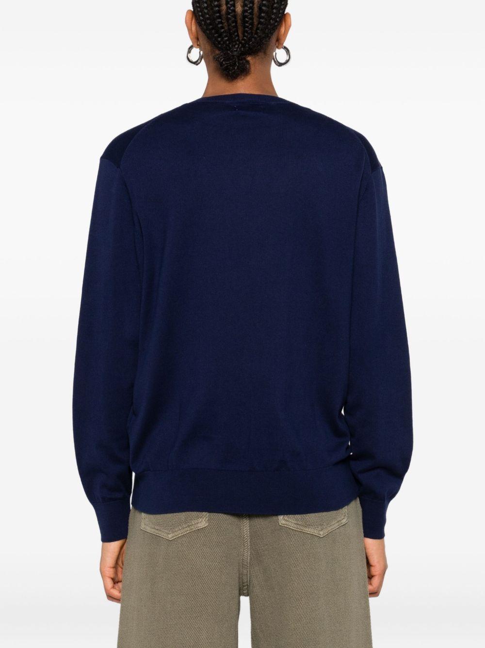 v-neck embroidered sweater Product Image