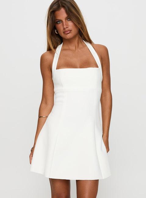 Alyn Halter Mini Dress White Product Image